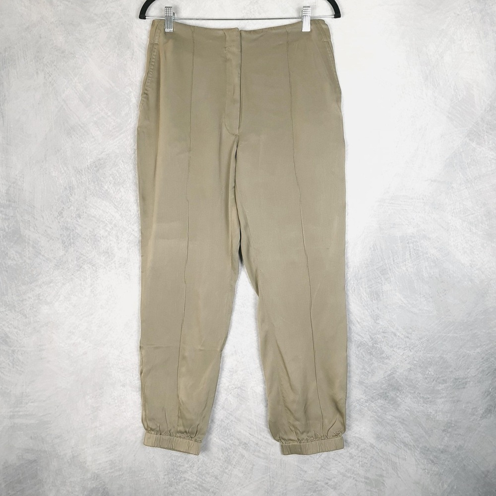 3.1 Phillip Lim Pants Womens 6 Green Viscose Jogger Elastic Cuff Relaxed Pull On